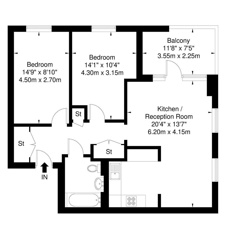 Floorplan (sizes and dimensions are approximate, actual may vary)